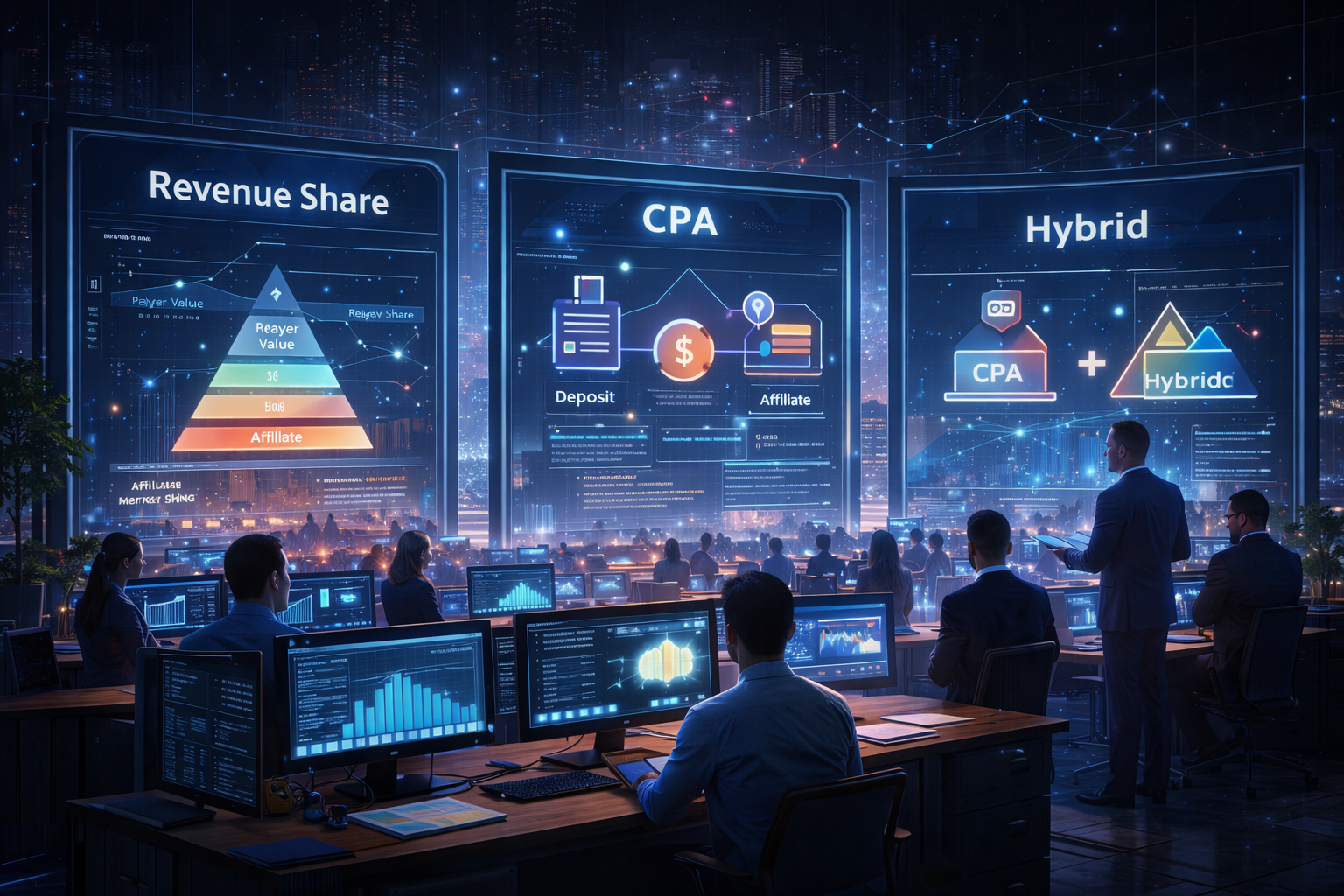 Affiliate marketing models in iGaming including revenue share, CPA and hybrid structures